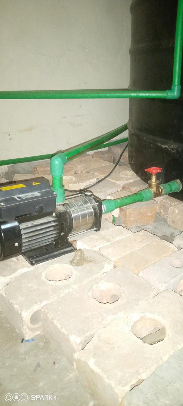 Electric water pump installation